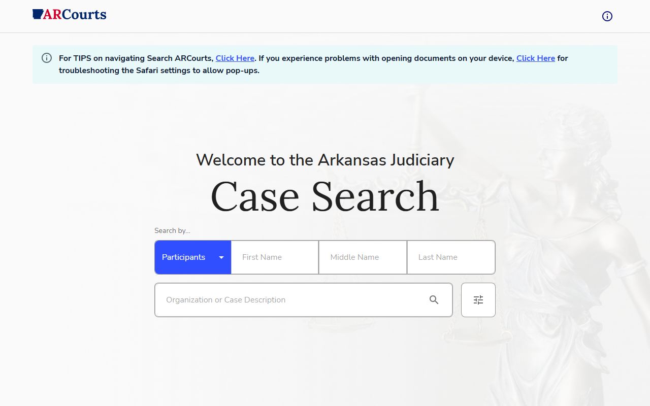 Conway County court records after jail arrest search through Search ARCourts
